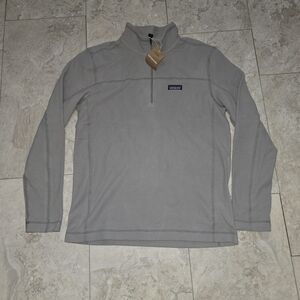 NWT Patagonia Gray Mens 1/4 Quarter-Zip Micro D Fleece Medium